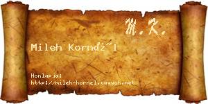 Mileh Kornél névjegykártya